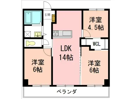 マリオン 大曽根(3LDK/10階)の間取り写真