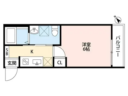 シャルム赤塚(1K/1階)の間取り写真