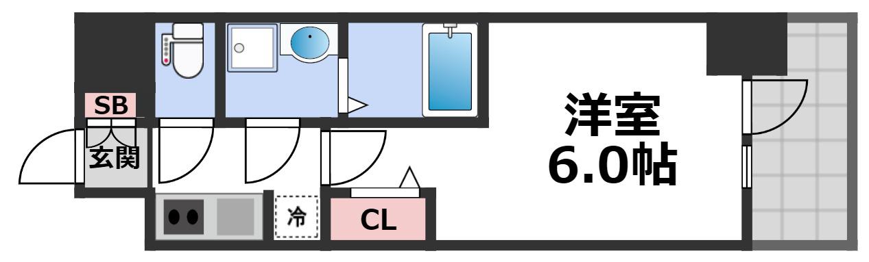 S-RESIDENCE高井田BELETA(1K/10階)の間取り写真