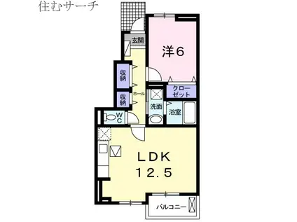 ANELA LUKA II(1LDK/1階)の間取り写真