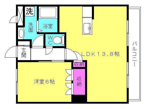 ルミエール(1LDK/1階)の間取り写真