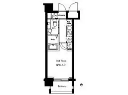パークキューブ大井町(1K/2階)の間取り写真