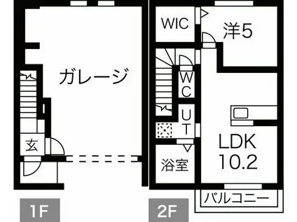THE GARAGE(1LDK/1階)の間取り写真