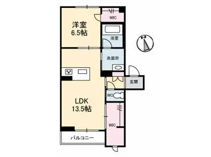 グランベレオ西新涯II(1LDK/3階)の間取り写真