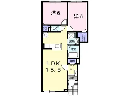 K&MVII(2LDK/1階)の間取り写真