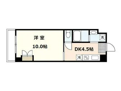 マスヒロビル(1DK/2階)の間取り写真