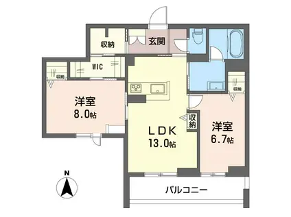 シュプリーム(2LDK/3階)の間取り写真