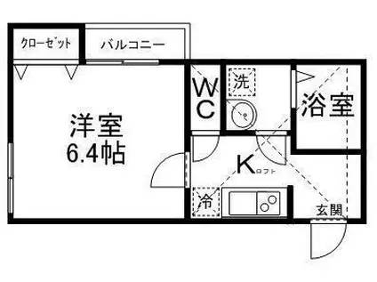 ローズガーデン(1K/1階)の間取り写真