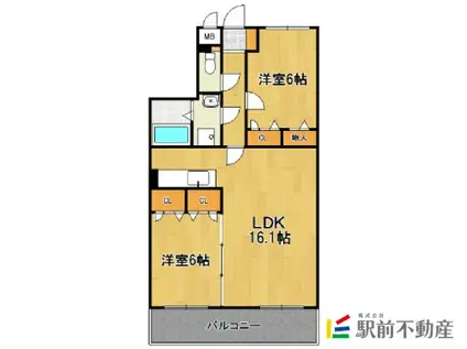 ツインヒルズ(2LDK/3階)の間取り写真