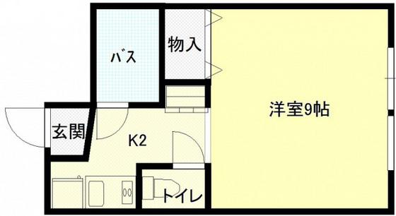 エスティーム皆実町(1K/1階)の間取り写真