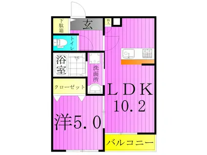 SEEDS GARDEN(1LDK/1階)の間取り写真
