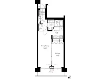 BRILLIA IST三軒茶屋アイビーテラス(1LDK/8階)の間取り写真