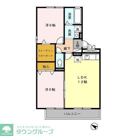 クレールN(2LDK/2階)の間取り写真
