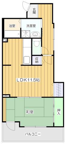 ディアコート新大阪(1LDK/12階)の間取り写真