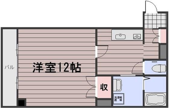 エレガンス京町(1K/8階)の間取り写真