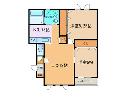 カーサ・ラフィーネ(2LDK/3階)の間取り写真