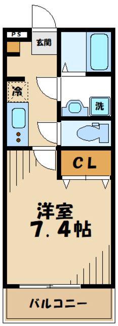 レーヴコート相模台(1K/3階)の間取り写真