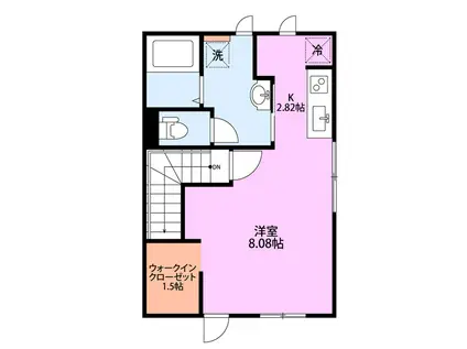 リビンド古正寺(ワンルーム/2階)の間取り写真