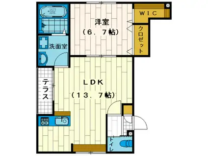 170HAUS N(1LDK/2階)の間取り写真