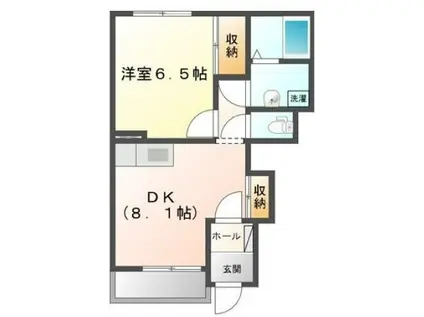 ベル・エクセラン(1LDK/1階)の間取り写真