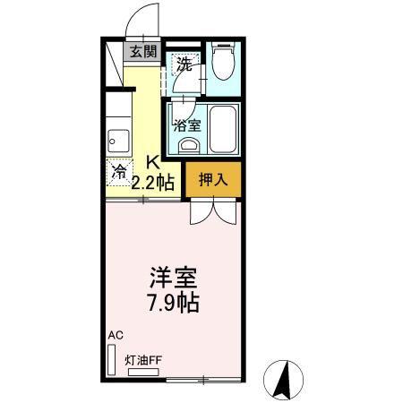 コーポリアライズ(1K/1階)の間取り写真