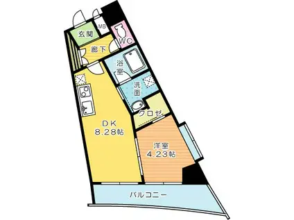 BRIS中井(1DK/2階)の間取り写真