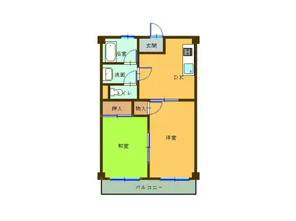 MSHOUSE(2DK/2階)の間取り写真