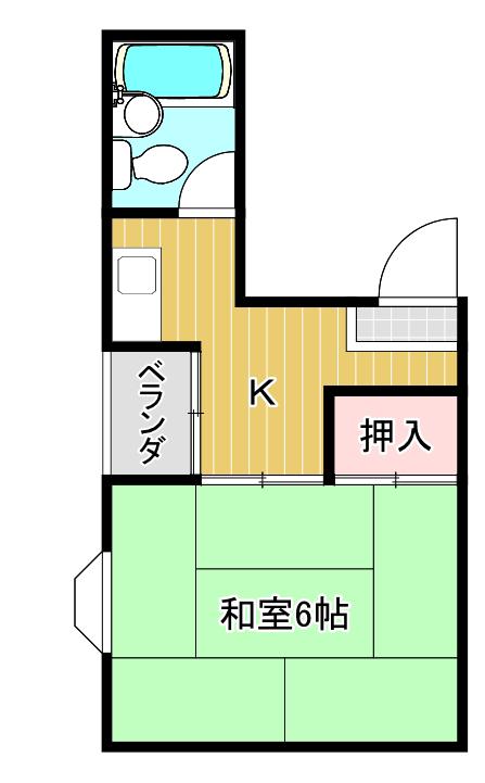 メモリアルタウン東住吉D棟(1K/3階)の間取り写真