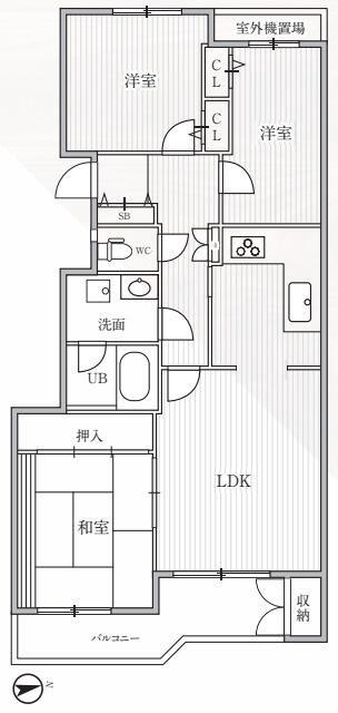 TSGARDEN横浜反町(3LDK/4階)の間取り写真
