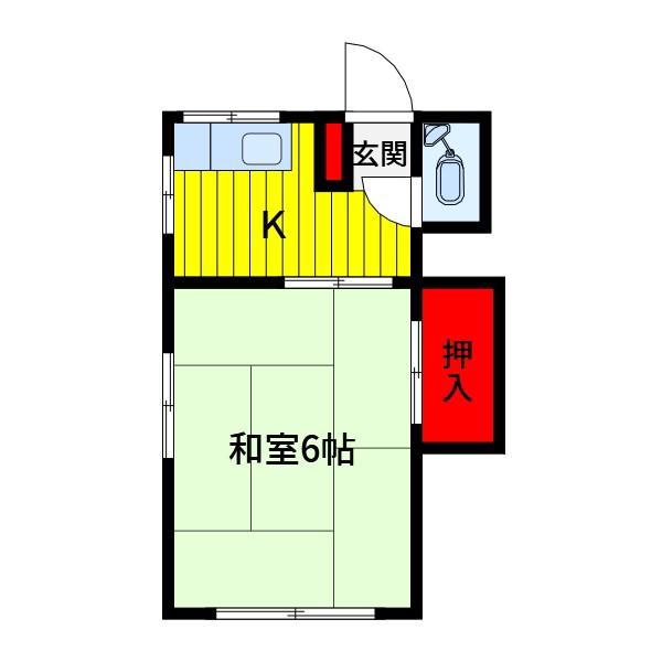 和風荘(1K/1階)の間取り写真
