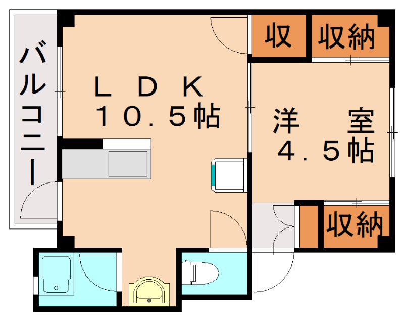 RENATUS上津役I(1LDK/5階)の間取り写真