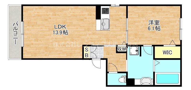 ルミエール巽南(1LDK/3階)の間取り写真
