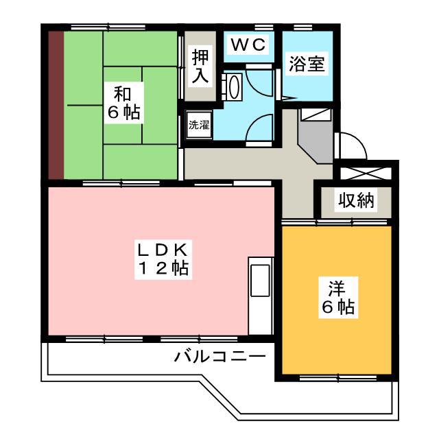 コーポ林(2LDK/1階)の間取り写真