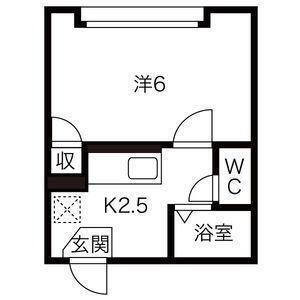 ビューパレス長町(1K/4階)の間取り写真