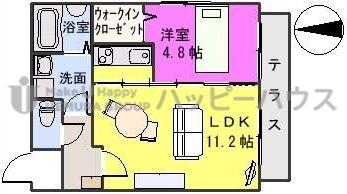 SUN STELLA(1LDK/2階)の間取り写真