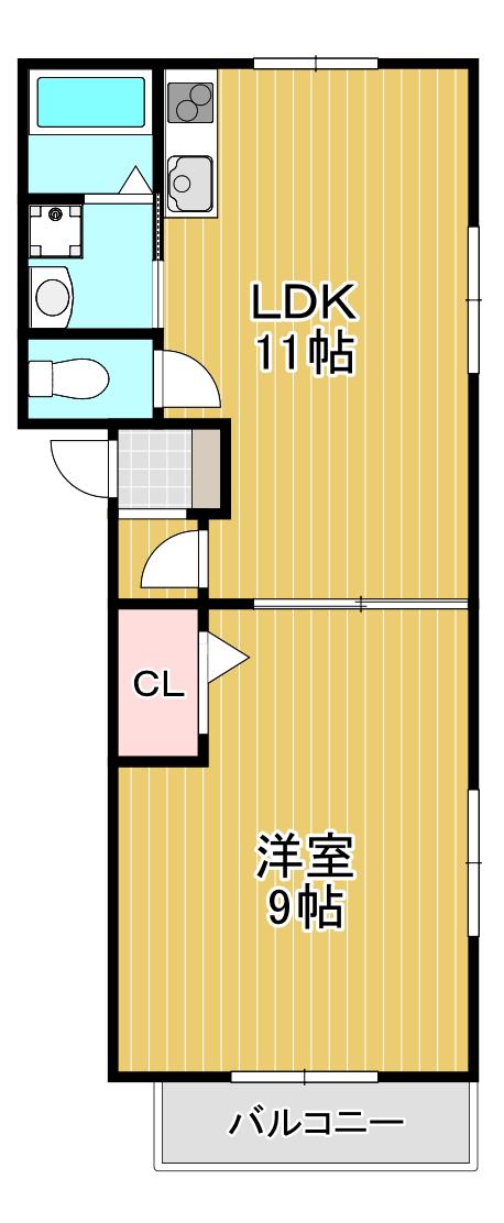 ナーセリーK3(1LDK/2階)の間取り写真