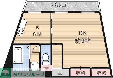 ベルゾーネ千住(1DK/10階)の間取り写真