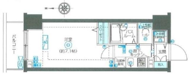 フェニックス品川小山(1K/5階)の間取り写真