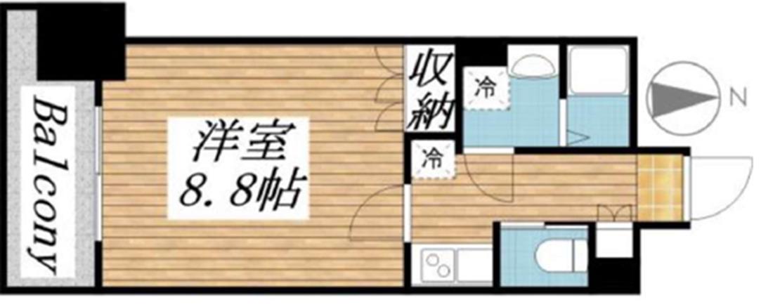 マンスリー東新宿(1K/18階)の間取り写真
