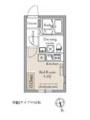 LIVEFLAT千駄木(ワンルーム/2階)の間取り写真