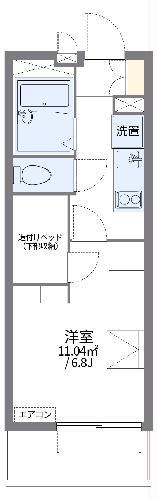 レオパレスU&SII(1K/3階)の間取り写真