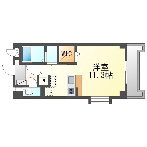 ニューアメニティービラ壺屋(ワンルーム/3階)の間取り写真