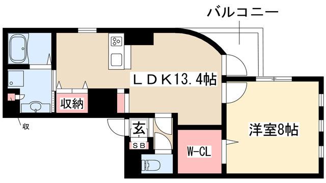 プライムヒルズ(1LDK/6階)の間取り写真