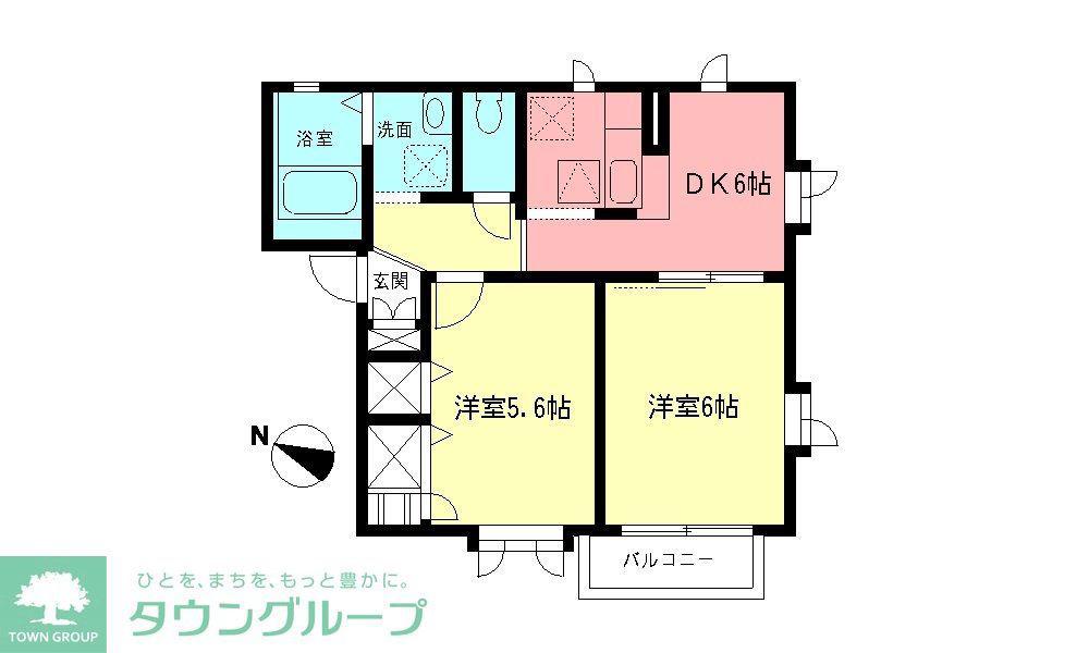 エメロード(2DK/1階)の間取り写真