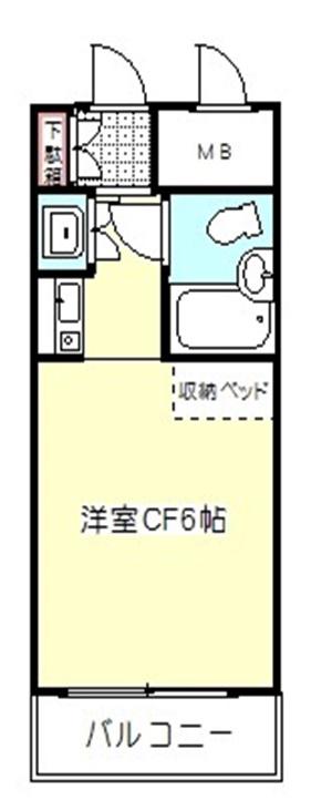 ホーユウコンフォルト西川口(1K/3階)の間取り写真