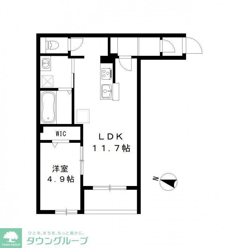 FRANKLIN AVE(1LDK/2階)の間取り写真