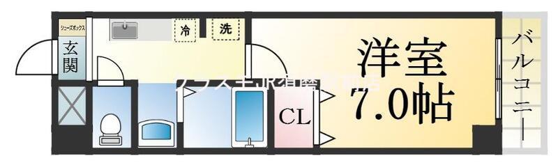 フルール須磨(1K/1階)の間取り写真
