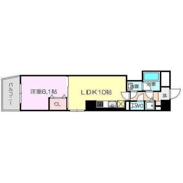 ルヴェール新大阪(1LDK/4階)の間取り写真
