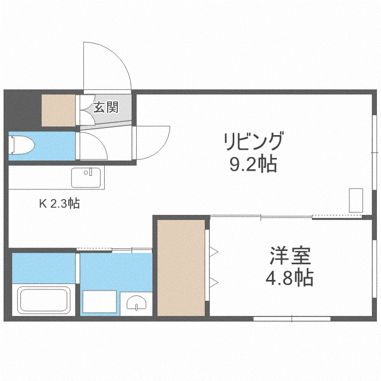 GROVE E MARUYAMA(1LDK/2階)の間取り写真