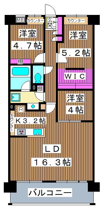 コンフォリア高島平(3LDK/4階)の間取り写真